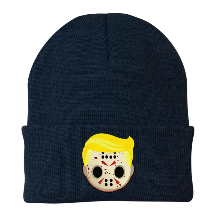 Cute Trump In Hockey Mask Funny Halloween Horror Knit Cap Winter Beanie