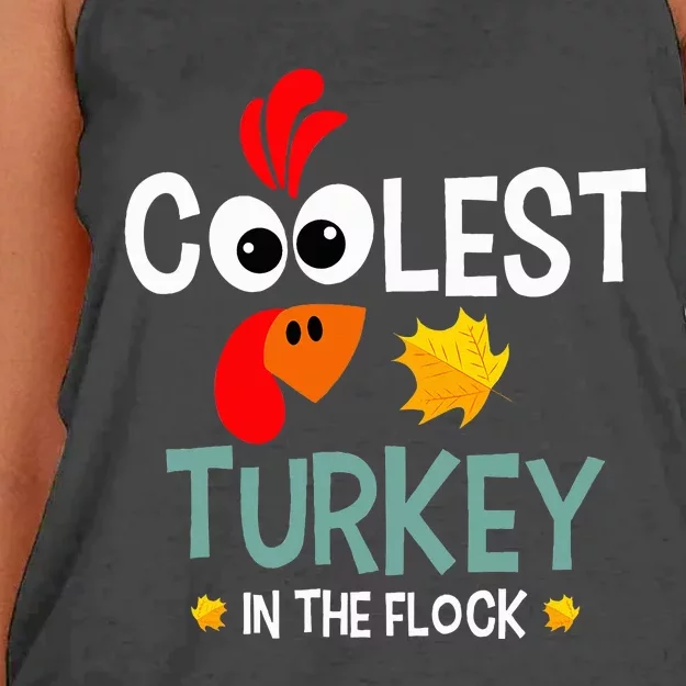 Coolest Turkey In The Flock Women's Knotted Racerback Tank