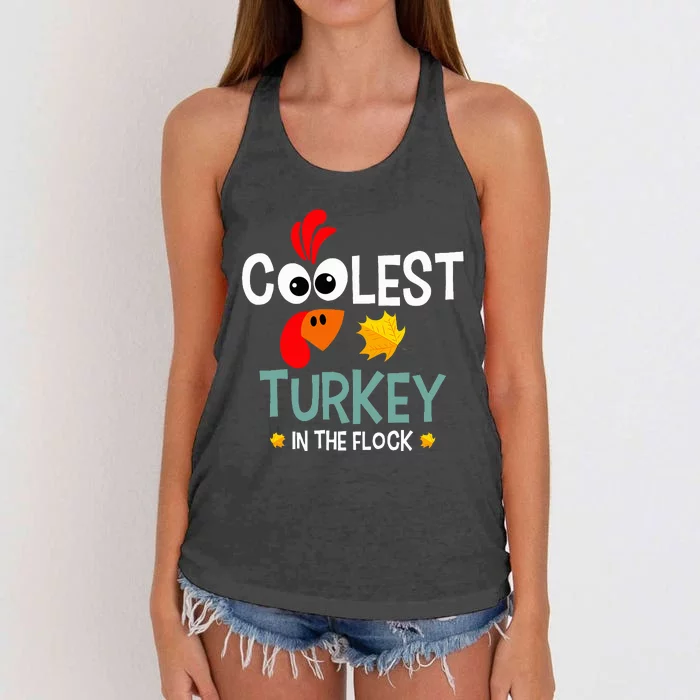 Coolest Turkey In The Flock Women's Knotted Racerback Tank