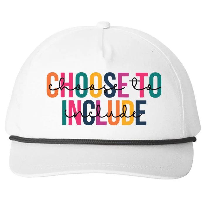 Choose To Include Speed Teacher Special Education Teacher Neurodiversit Snapback Five-Panel Rope Hat