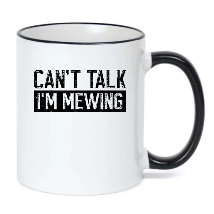 CanT Talk IM Mewing Funny Saying Black Color Changing Mug