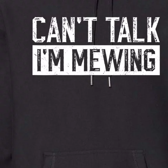 CanT Talk IM Mewing Funny Saying Premium Hoodie