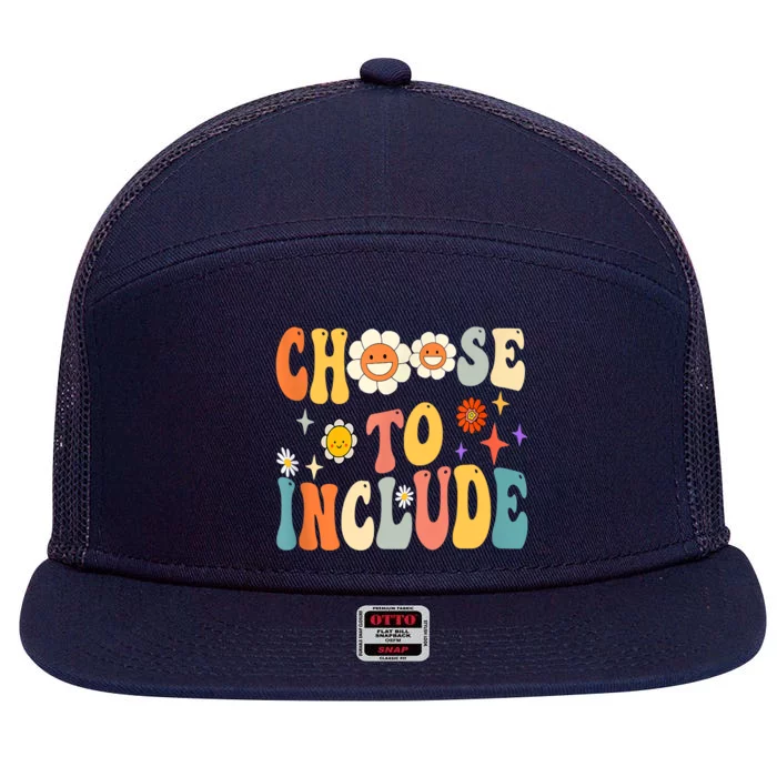 Choose To Include Special Education Teacher Autism Awareness 7 Panel Mesh Trucker Snapback Hat