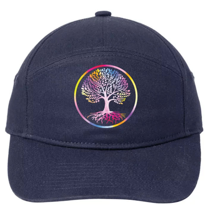 Colorful Tree Inspiration Yoga Graphic Gift 7-Panel Snapback Hat