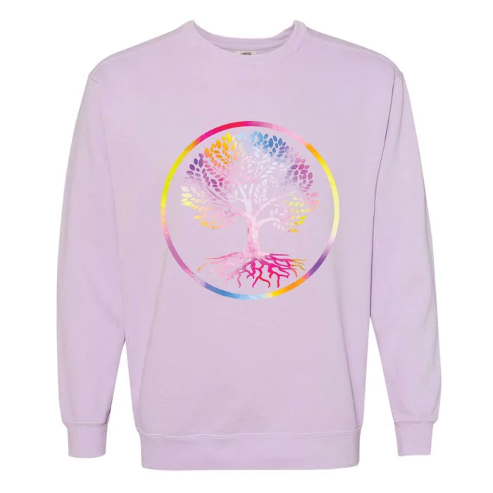 Colorful Tree Inspiration Yoga Graphic Gift Garment-Dyed Sweatshirt