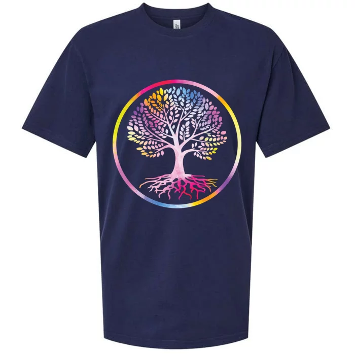 Colorful Tree Inspiration Yoga Graphic Gift Sueded Cloud Jersey T-Shirt