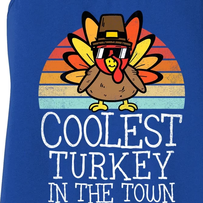 Coolest Turkey In Town Thanksgiving Day Gift Women's Racerback Tank