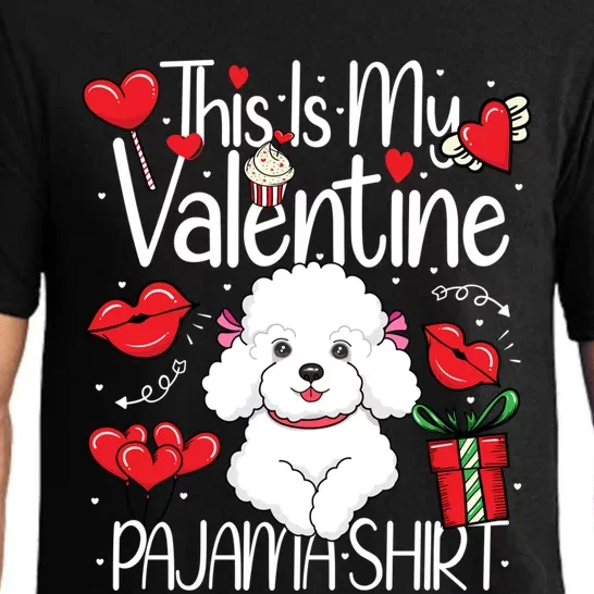 Cute This Is My Valentine Pajama Poodle Puppy Lover Funny Gift Pajama Set