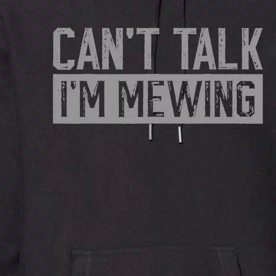 CanT Talk IM Mewing Funny Quote Premium Hoodie