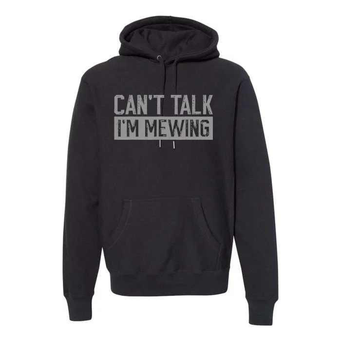 CanT Talk IM Mewing Funny Quote Premium Hoodie