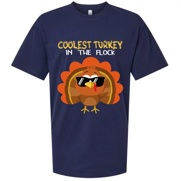 Coolest Turkey In The Flock In Town Happy Thanksgiving Day Sueded Cloud Jersey T-Shirt