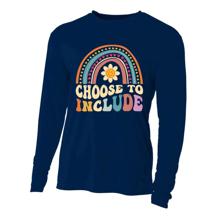 Choose To Include For Autism Teacher Special Education SPED Cooling Performance Long Sleeve Crew