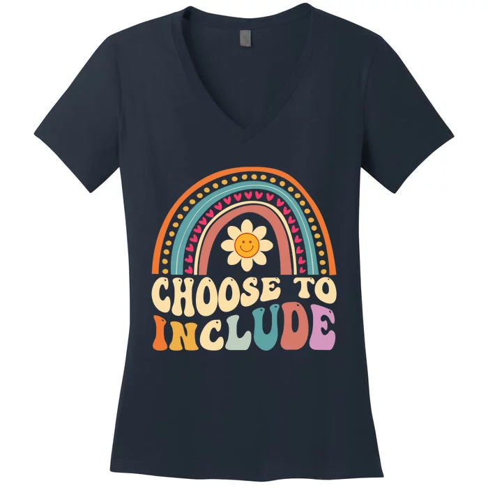 Choose To Include For Autism Teacher Special Education SPED Women's V-Neck T-Shirt