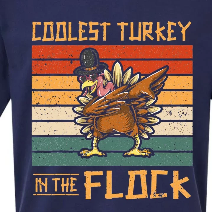 Coolest Turkey in the Flock Funny Thanksgiving Turkey Trot Sueded Cloud Jersey T-Shirt