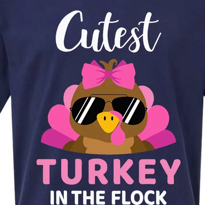 Cutest Turkey In The Flock Thanksgiving Sueded Cloud Jersey T-Shirt