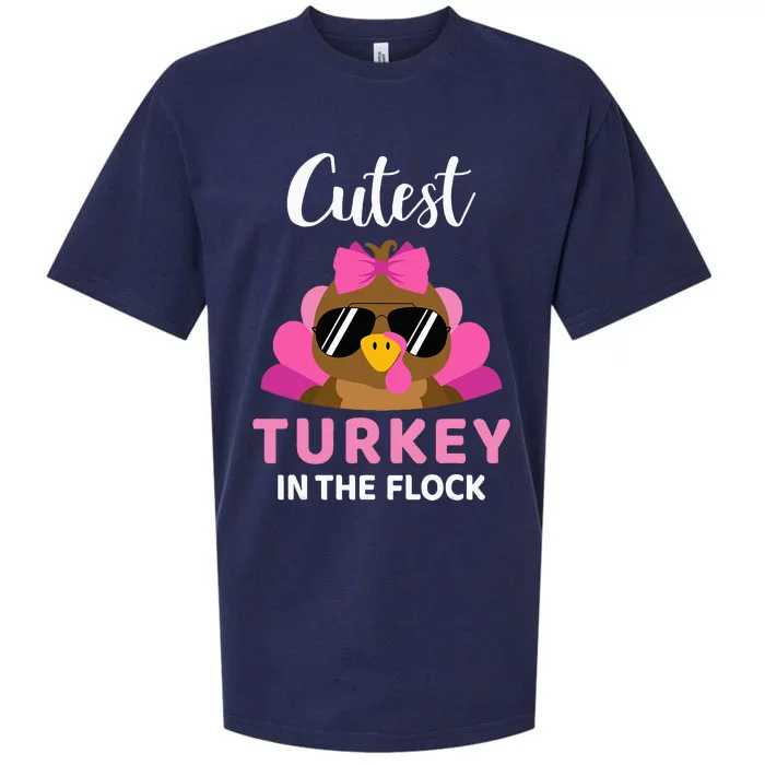 Cutest Turkey In The Flock Thanksgiving Sueded Cloud Jersey T-Shirt