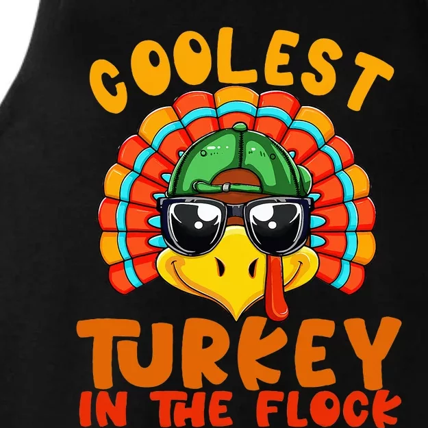 Coolest Turkey In The Flock Thanksgiving Gift Ladies Tri-Blend Wicking Tank