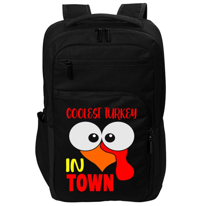 Coolest Turkey In Town Funny Thanksgiving Impact Tech Backpack