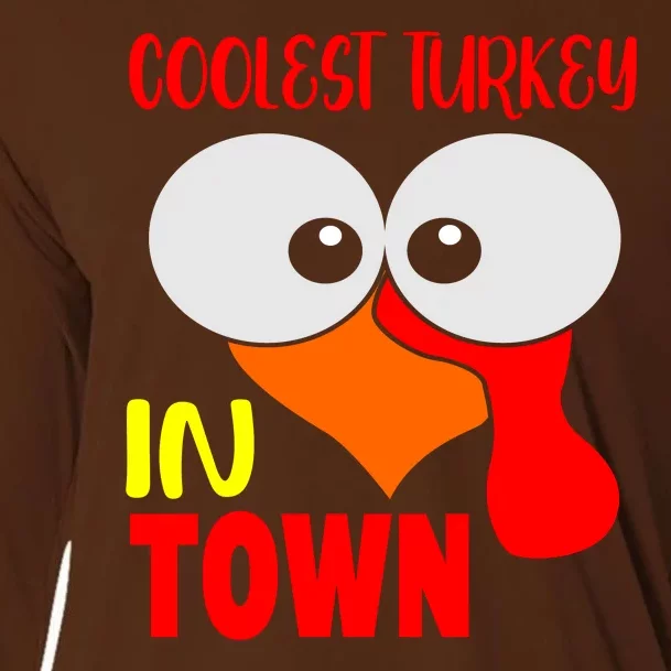 Coolest Turkey In Town Funny Thanksgiving Cooling Performance Long Sleeve Crew