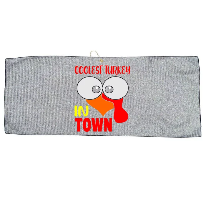 Coolest Turkey In Town Funny Thanksgiving Large Microfiber Waffle Golf Towel