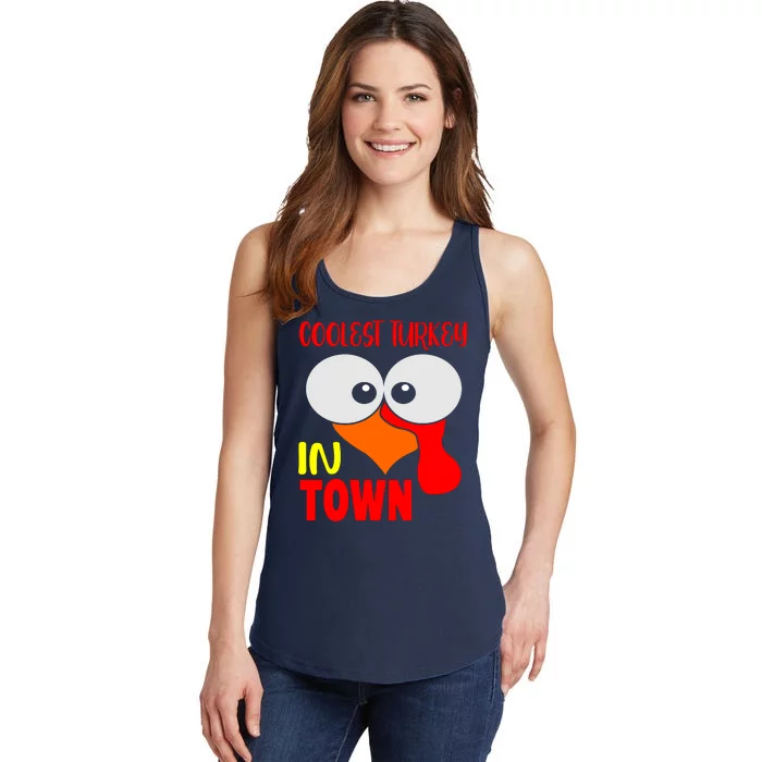 Coolest Turkey In Town Funny Thanksgiving Ladies Essential Tank