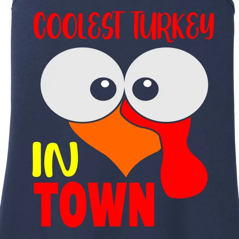 Coolest Turkey In Town Funny Thanksgiving Ladies Essential Tank