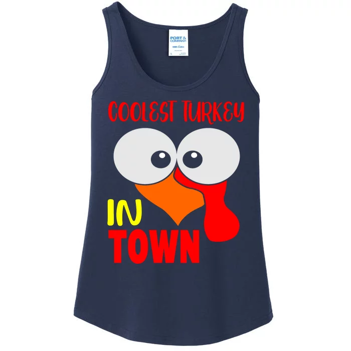 Coolest Turkey In Town Funny Thanksgiving Ladies Essential Tank