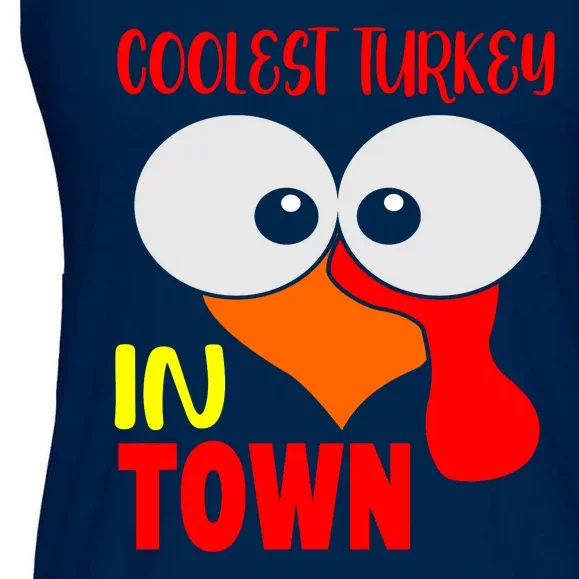 Coolest Turkey In Town Funny Thanksgiving Ladies Essential Flowy Tank