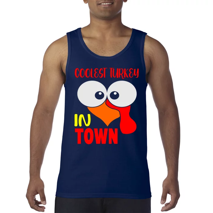 Coolest Turkey In Town Funny Thanksgiving Tank Top