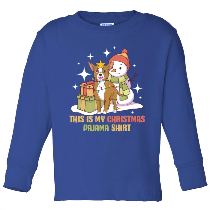 Chihuahua This Is My Christmas Pajama Gift Toddler Long Sleeve Shirt