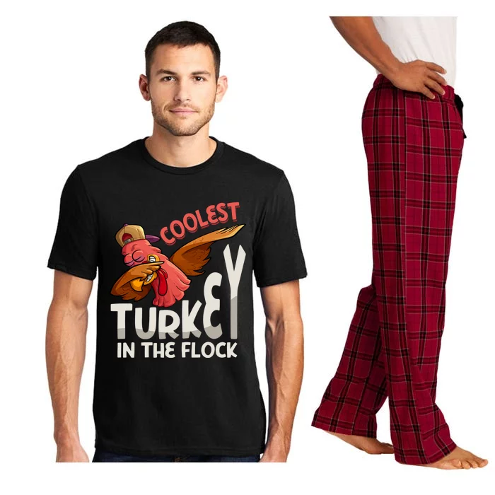 Coolest Turkey In The Town Cool Gift Thanksgiving Dabbing Turkey Gift Pajama Set