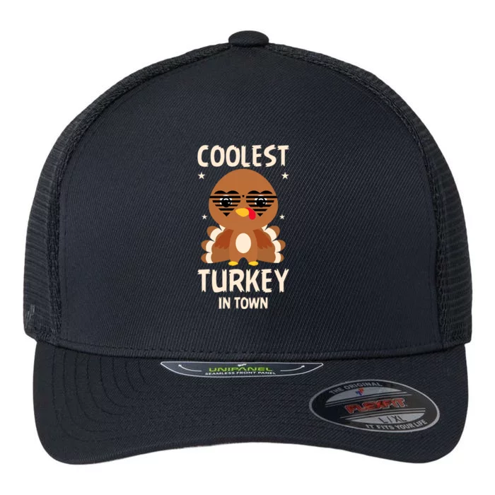 Coolest Turkey In Town Dancing Place Gift Flexfit Unipanel Trucker Cap