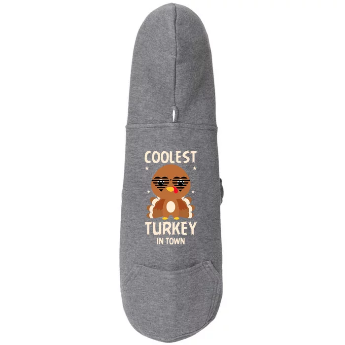 Coolest Turkey In Town Dancing Place Gift Doggie 3-End Fleece Hoodie