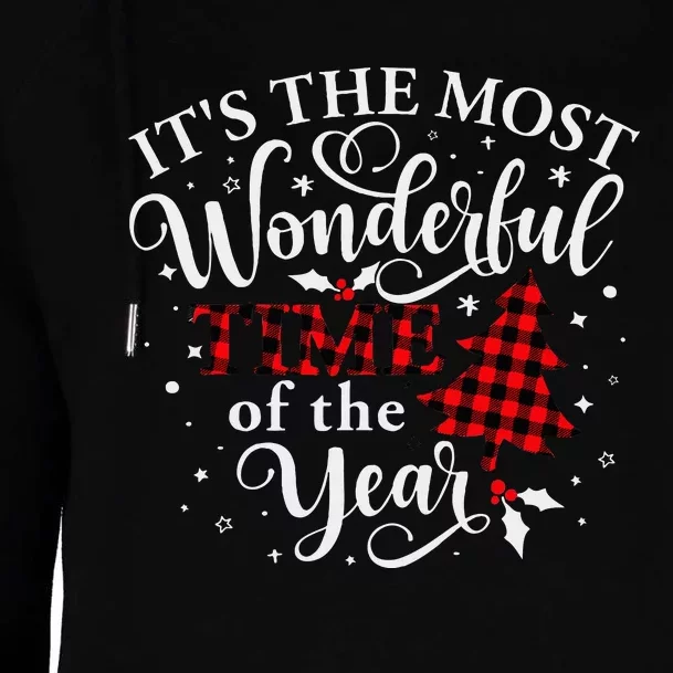 Christmas Trees It's The Most Wonderful Time Of The Year Womens Funnel Neck Pullover Hood