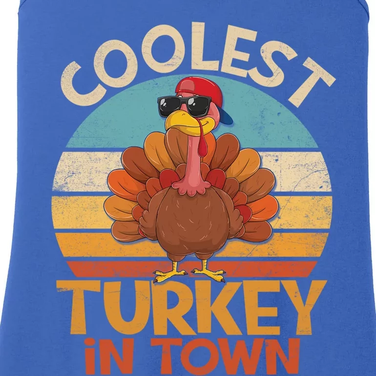 Coolest Turkey In Town Dabbing Turkey Thanksgiving Day Gift Ladies Essential Tank