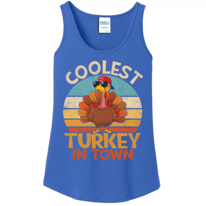 Coolest Turkey In Town Dabbing Turkey Thanksgiving Day Gift Ladies Essential Tank