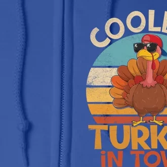 Coolest Turkey In Town Dabbing Turkey Thanksgiving Day Gift Full Zip Hoodie