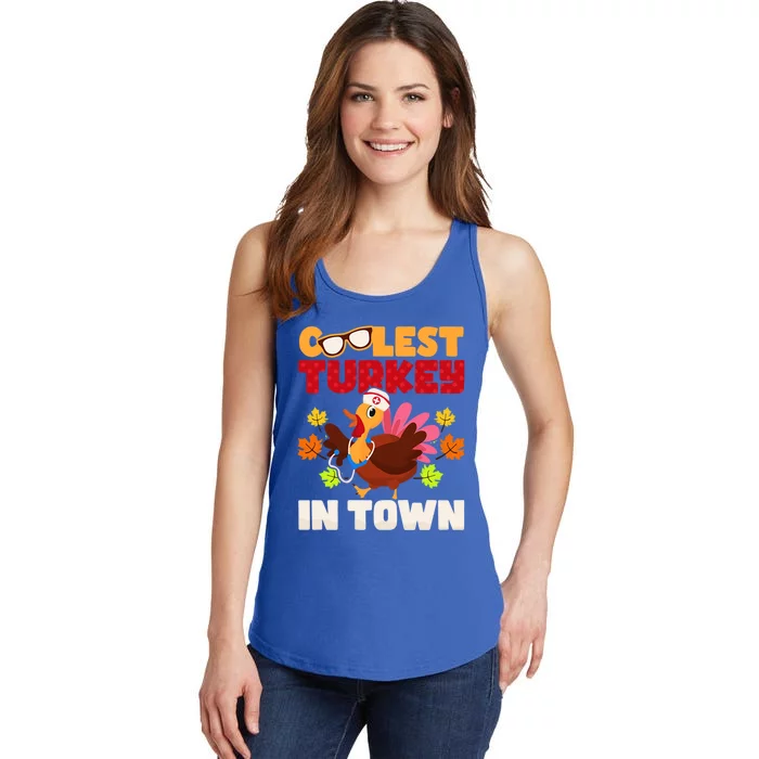 Coolest Turkey In Town Design Great Gift Ladies Essential Tank