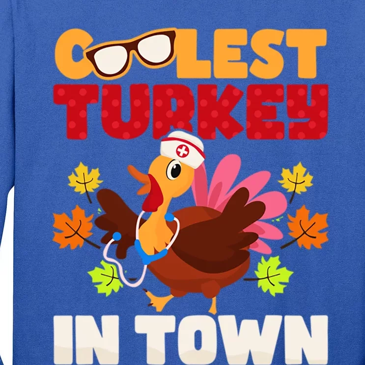 Coolest Turkey In Town Design Great Gift Tall Long Sleeve T-Shirt