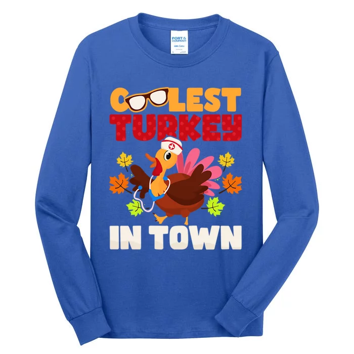 Coolest Turkey In Town Design Great Gift Tall Long Sleeve T-Shirt