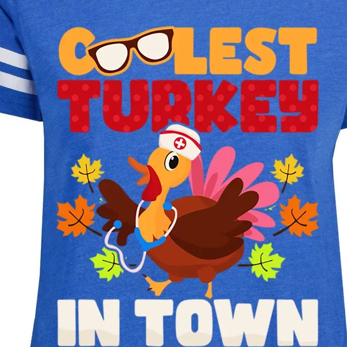 Coolest Turkey In Town Design Great Gift Enza Ladies Jersey Football T-Shirt