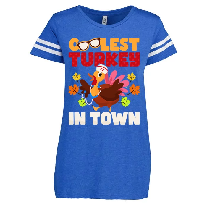 Coolest Turkey In Town Design Great Gift Enza Ladies Jersey Football T-Shirt