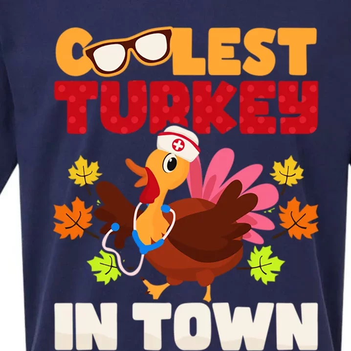 Coolest Turkey In Town Design Great Gift Sueded Cloud Jersey T-Shirt