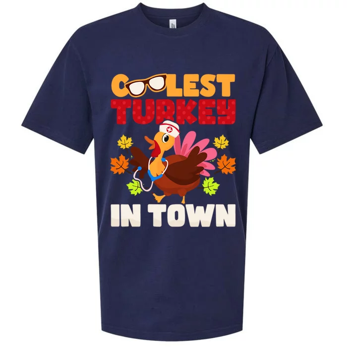 Coolest Turkey In Town Design Great Gift Sueded Cloud Jersey T-Shirt