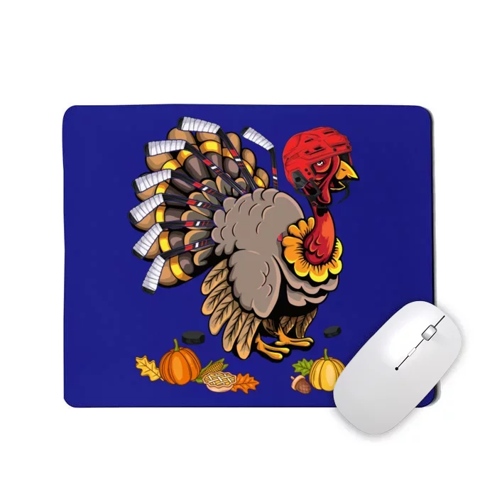 Cute Turkey Ice Hockey Player Turkeys Day Happy Thanksgiving Gift Mousepad