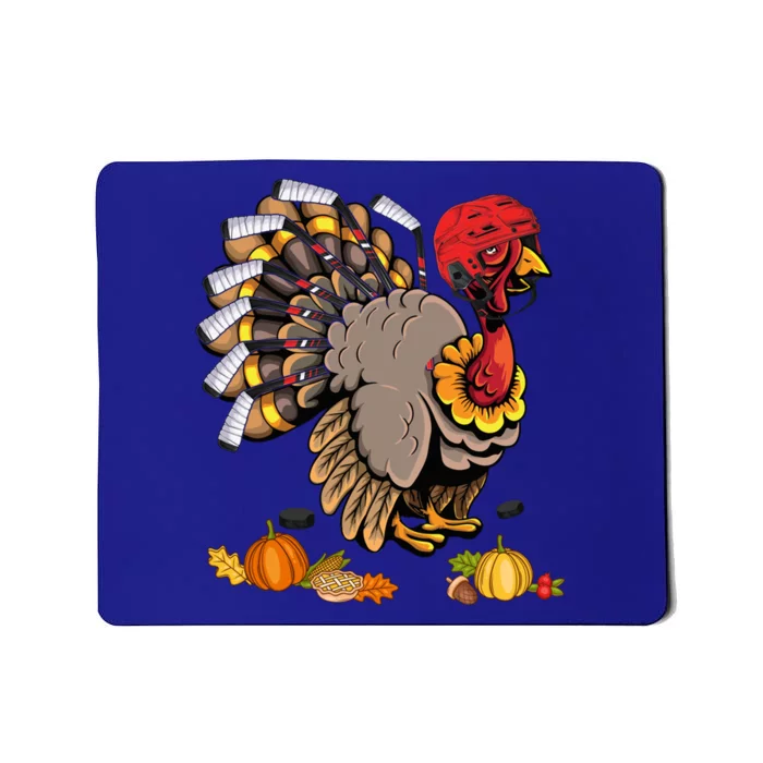 Cute Turkey Ice Hockey Player Turkeys Day Happy Thanksgiving Gift Mousepad