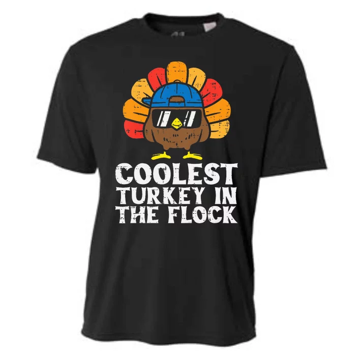 Coolest Turkey In The Flock Thanksgiving Cooling Performance Crew T-Shirt