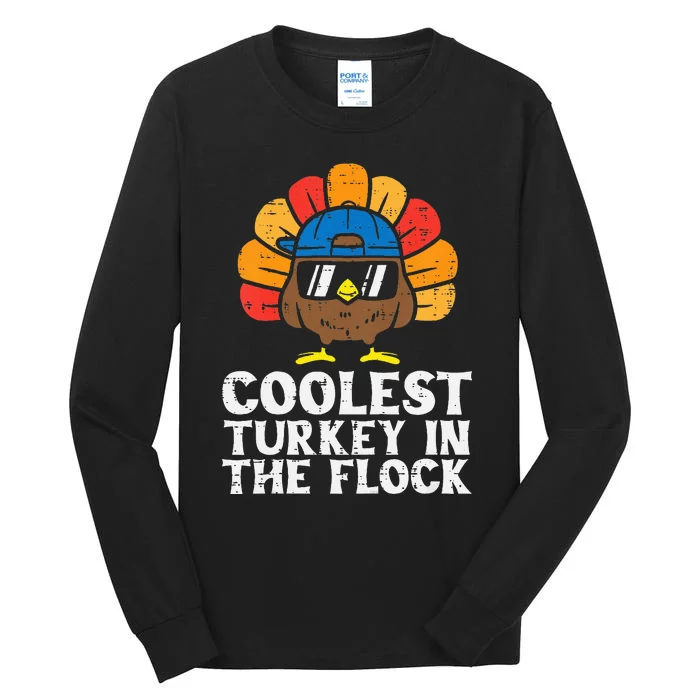 Coolest Turkey In The Flock Thanksgiving Tall Long Sleeve T-Shirt