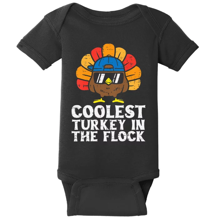 Coolest Turkey In The Flock Thanksgiving Baby Bodysuit