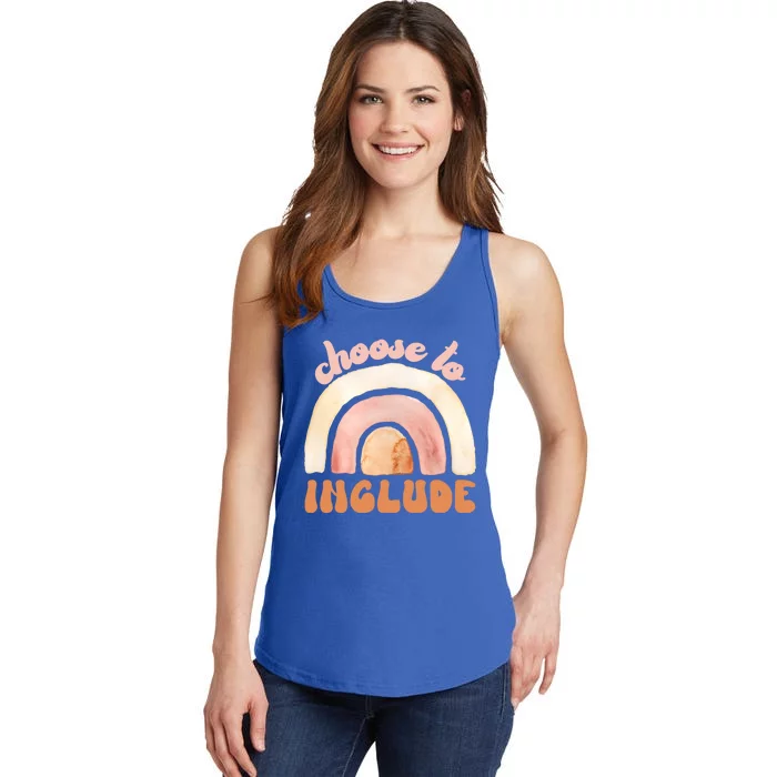 Choose To Include Special Education Teacher Autism Awareness Gift Ladies Essential Tank